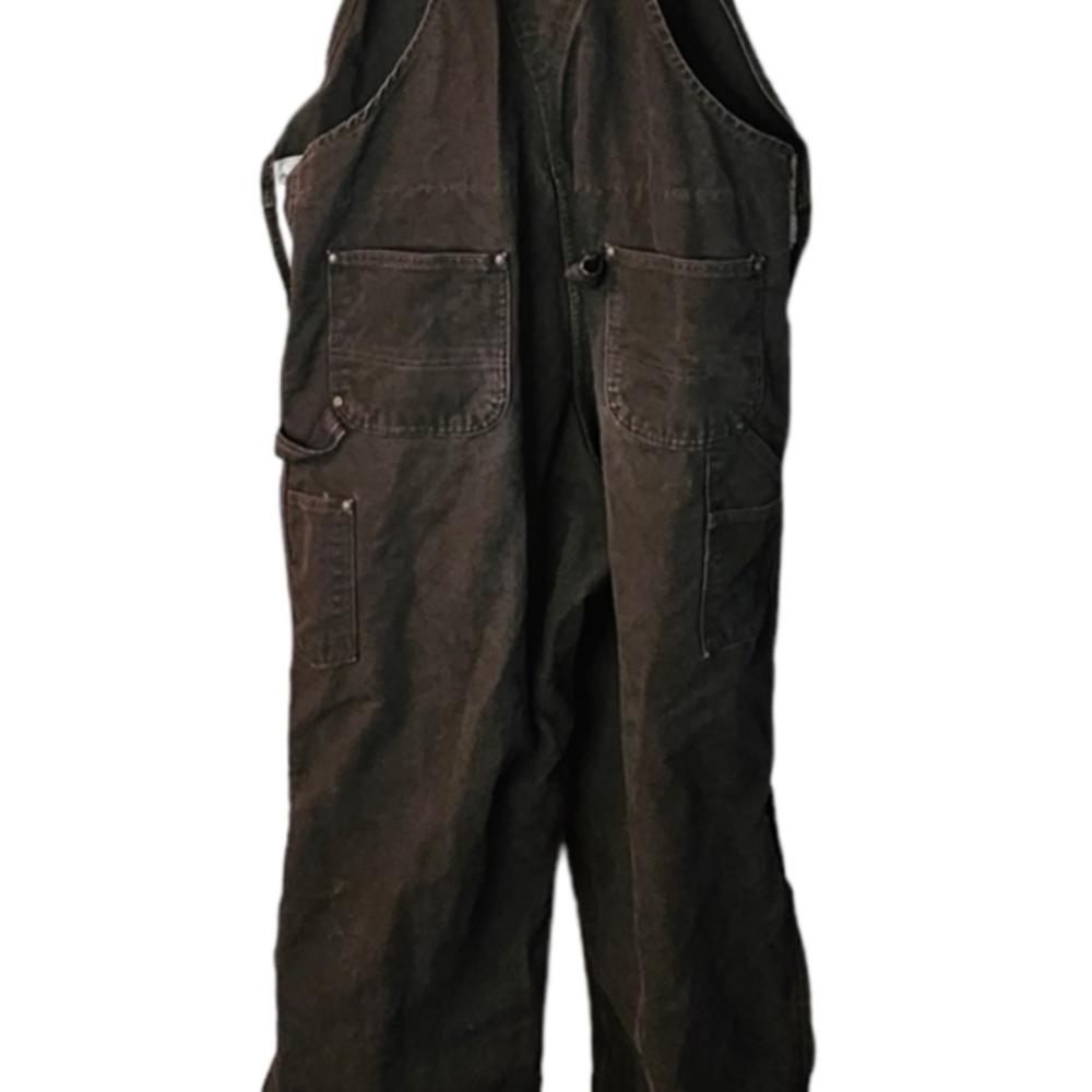 Carhartt Bibs‎ Overalls Quilt Insulated Duck Sandstone Men 42x32 R27- NOTE - Picture 8 of 16
